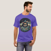 Camping Caravan in Berglandschap met Record T-shirt (Voorkant volledig)