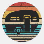 Camping  Caravan trailer Ronde Sticker (Voorkant)