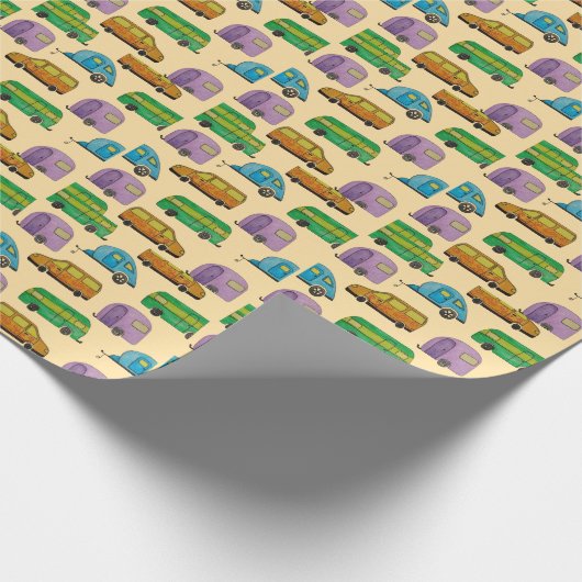 Camping caravans cadeaupapier (Hoek)