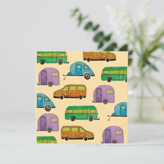 Camping caravans kaart (Staand voorkant)