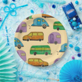 Camping caravans papieren bordje (Feest)