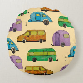 Camping caravans rond kussen