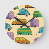 Camping caravans ronde klok (Voorkant)