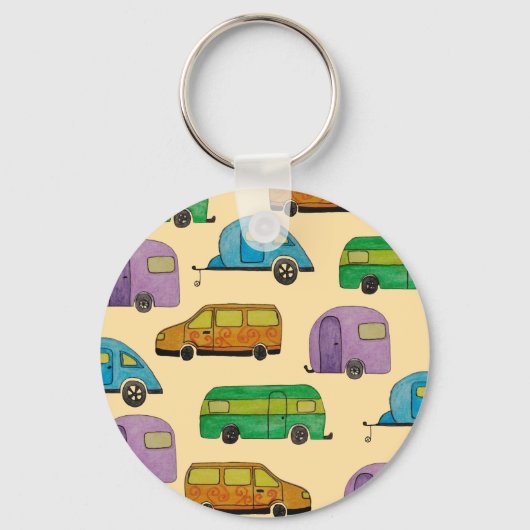 Camping caravans sleutelhanger (Voorkant)