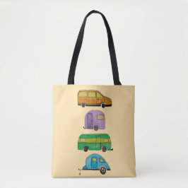 Camping caravans tote bag