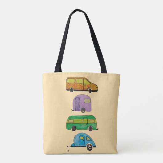 Camping caravans tote bag (Achterkant)