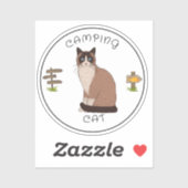 Camping Cat Sticker (Vel)