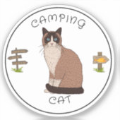 Camping Cat Sticker (Voorkant)