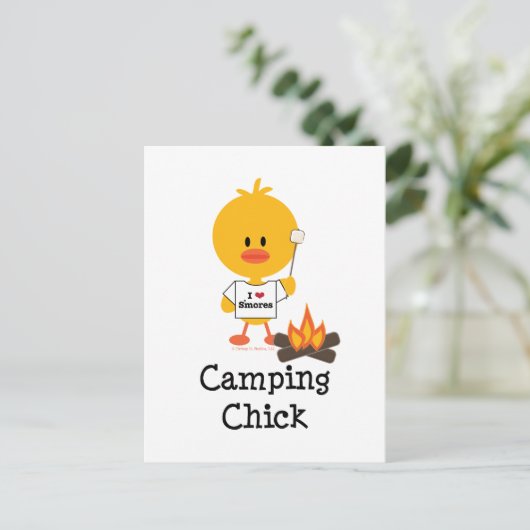 Camping Chick Briefkaart (Staand voorkant)