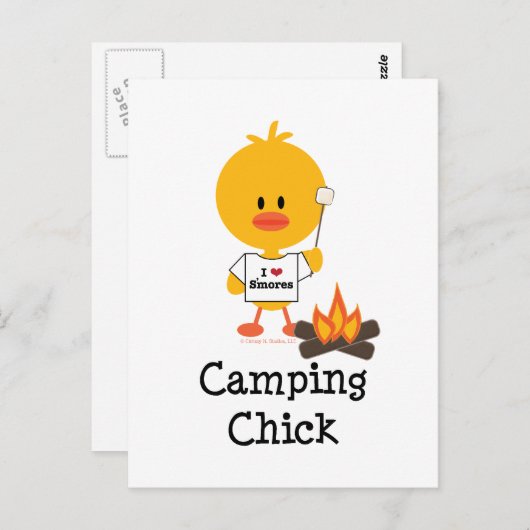Camping Chick Briefkaart (Voorkant / Achterkant)