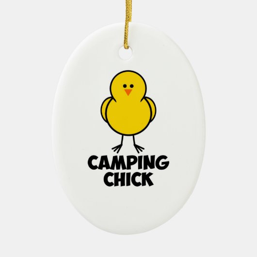 Camping Chick Keramisch Ornament (Voorkant)