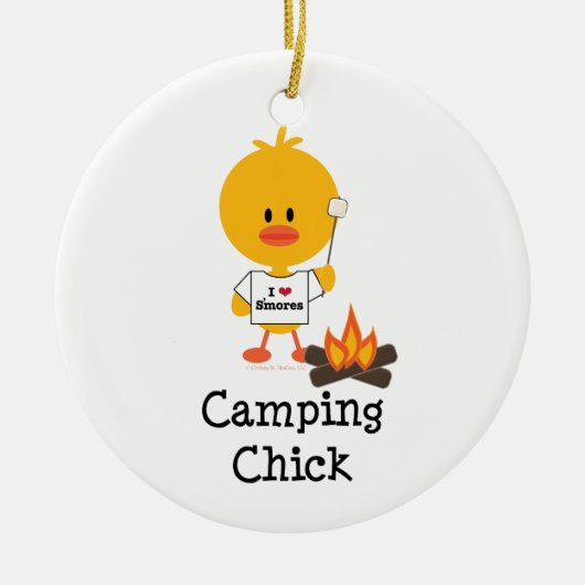 Camping Chick Ornament (Voorkant)