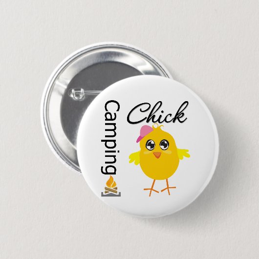 Camping Chick Ronde Button 5,7 Cm (Voorkant /achterkant)