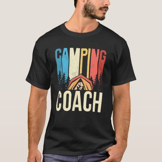 Camping Coach Camper Campsite Camp Campfire T-shirt (Voorkant)