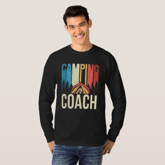 Camping Coach Camper Campsite Camp Campfire T-shirt (Voorkant volledig)