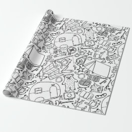 Camping Color Me Wrapping Paper Cadeaupapier