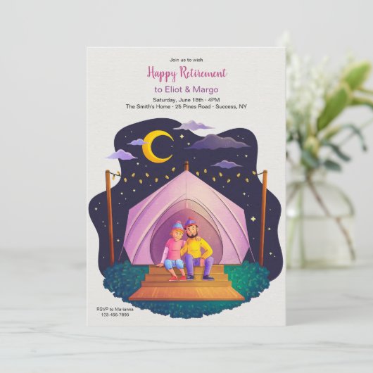 Camping Couple Kaart (Staand voorkant)