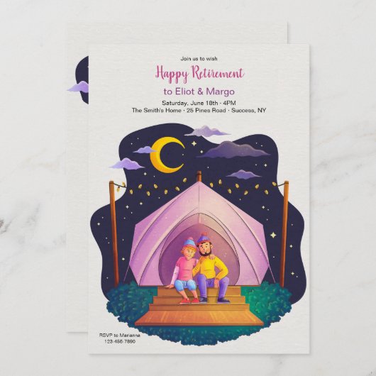 Camping Couple Kaart (Voorkant / Achterkant)