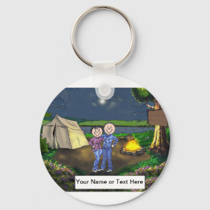 Camping Couple Sleutelhanger