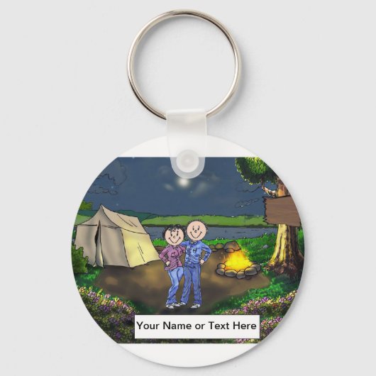 Camping Couple Sleutelhanger (Voorkant)