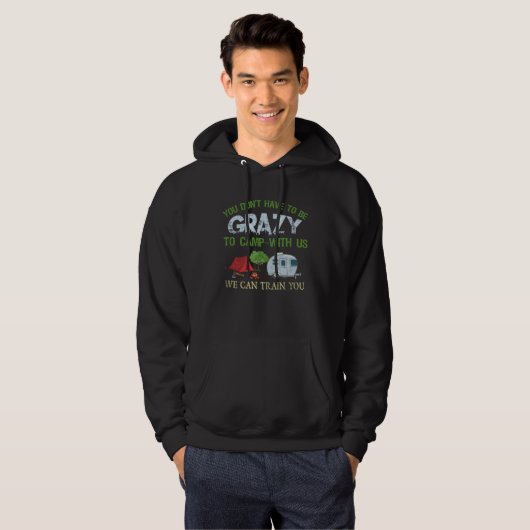 Camping  Crazy Camping Joke Hoodie (Voorkant volledig)