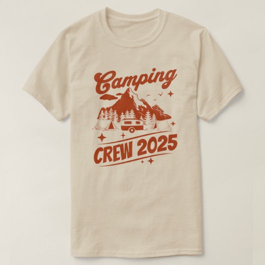 Camping Crew 2025 Camping Liefhebber T-shirt (Design voorkant)