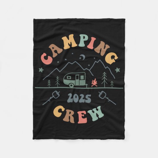 Camping Crew 2025 Kampeerreis 2025 Matching Crew Fleece Deken (Voorkant)