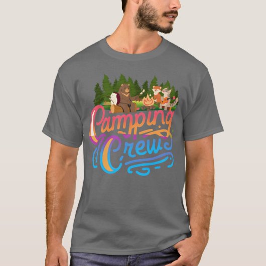 camping crew bear fo lyn retro t-shirt (Voorkant)