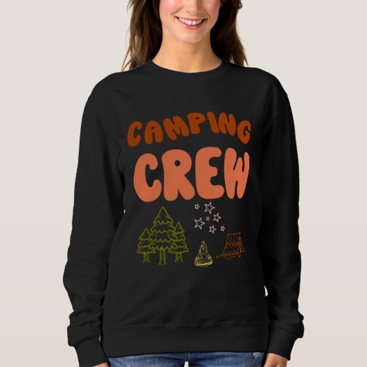Camping Crew  For Family Camping Trip Retro New Ca Trui (Voorkant)