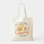 Camping Crew Fries Vrienden Drinken Tote Bag (Achterkant)