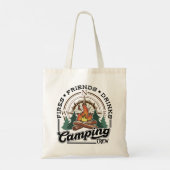 Camping Crew Fries Vrienden Drinken Tote Bag (Achterkant)