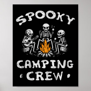 Camping Crew Halloween Camping Skeleton Camping Poster