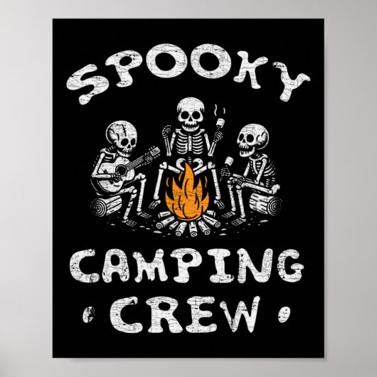 Camping Crew Halloween Camping Skeleton Camping Poster (Voorkant)