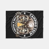 Camping Crew Hike Camping Campfire Raccoons Family Fleece Deken (Voorkant (Horizontaal))