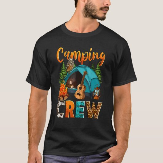 Camping Crew Hiking Happy Camper Natuur T-shirt (Voorkant)