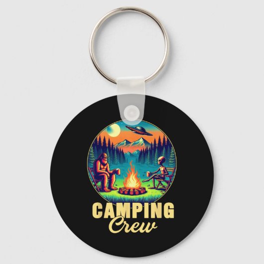 Camping Crew Kampeerder Drinkteam Funny Bigfoot Al Sleutelhanger (Voorkant)