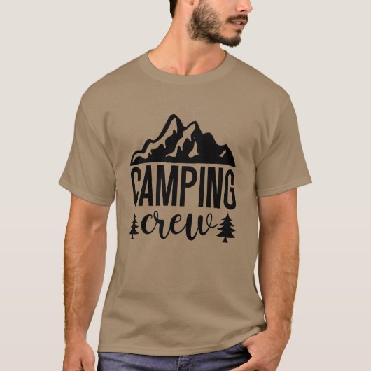 Camping Crew Mountainrees Groep retro T-shirt (Voorkant)