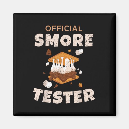 Camping Crew Officiële Smore Tester Marshmallows S Magneet (Voorkant)