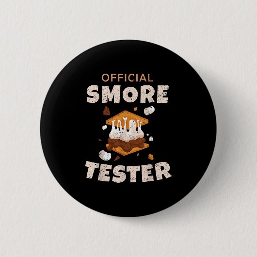 Camping Crew Officiële Smore Tester Marshmallows S Ronde Button 5,7 Cm (Voorkant)