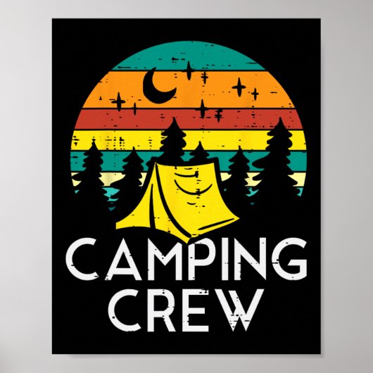 Camping Crew Schattigee Camper Boys Meisjes Kinder Poster (Voorkant)
