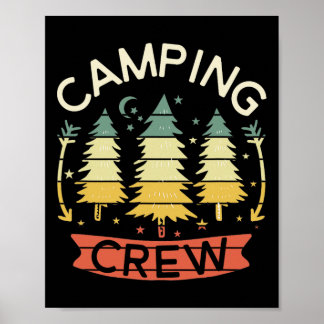 Camping Crew Shirt Kinder Familie Camping Shirten Poster