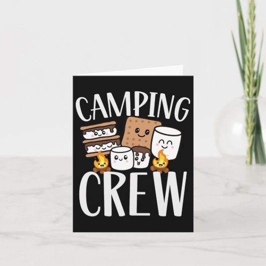Camping Crew Smore Kampvuur Groep Team Kinderen Kaart (Voorkant)