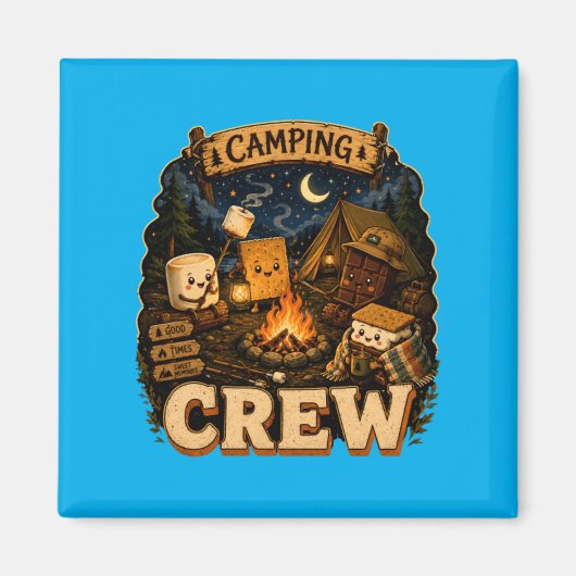 Camping Crew S'mores Kampeeruitstap Cadeau Magneet (Voorkant)
