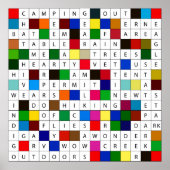 Camping Crossword Poster (Voorkant)