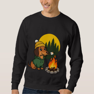 Camping Dachshund Marshmallow Roosteren Trui