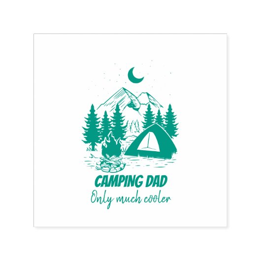 Camping Dad Funny Vaderdag Zelfinktende Stempel (Design)
