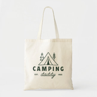 Camping daddy dad forest camper funny father tote bag