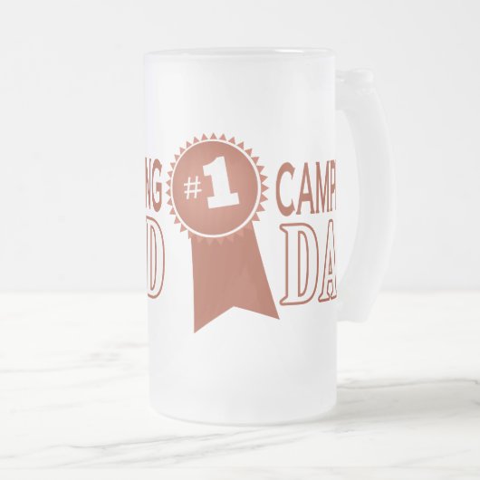 Camping Dad's Vaderdag Glass Beer Mok (Voorkant rechts)