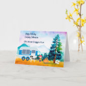 Camping Dalmatian Birthday Kaart (Gele Bloem)