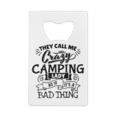 Camping Dame Creditkaart Flessenopener (Achterkant)